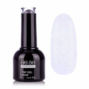 Топ для гель-лака Be.Se Professional Top Gel Coat Color 02 Прозрачный с глиттером, 10 г Топ для гель-лака Be.Se Professional Top Gel Coat Color 02 Прозрачный с глиттером, 10 г