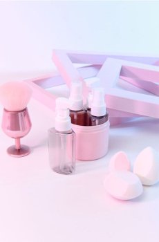 Дорожні ємності, 4 шт. - пастельний рожевий