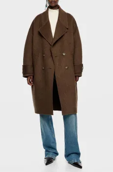 Женское коричневое шерстяное пальто Коричневый S Bimba Y Lola 252BR0407.10602