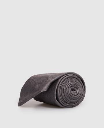 Серый галстук из шелка в узор