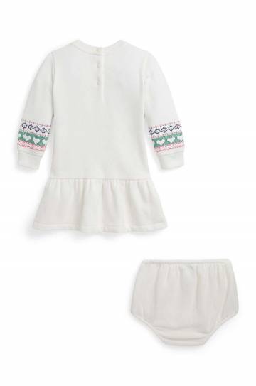 Платье для младенцев Polo Ralph Lauren цвет бежевый mini расклешённая Платье для младенцев Polo Ralph Lauren цвет бежевый mini расклешённая