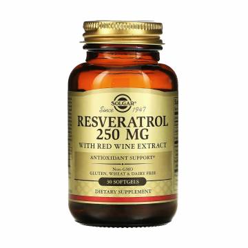 Ресвератрол Solgar Resveratrol с экстрактом красного вина, 30 капсул Ресвератрол Solgar Resveratrol с экстрактом красного вина, 30 капсул