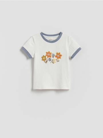 Reserved - Вишита блузка - кремовий - 565FT-01X