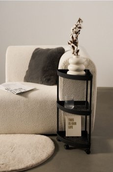 Кутова полиця з трьома рівнями - чорний