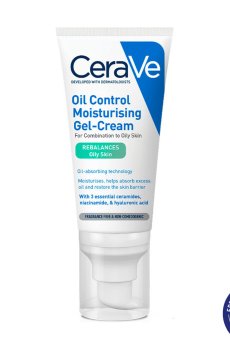 Матирующий увлажняющий крем CeraVe Oil Control Moisturising Gel-Cream для комбинированной и жирной кожи лица, 52 мл