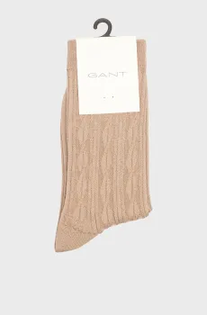 Женские бежевые носки CABLE KNIT SOCKS Бежевый 36-38 Gant 4960259