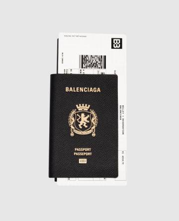 Черный кожаный кошелек Passport 1 Ticket Черный кожаный кошелек Passport 1 Ticket