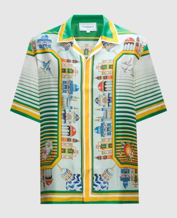 Рубашка Cuban Collar из шелка Рубашка Cuban Collar из шелка