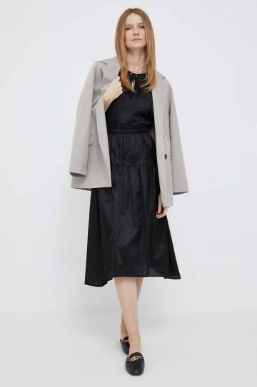 Юбка с примесью кашемира Dkny цвет чёрный midi расклешённая Юбка с примесью кашемира Dkny цвет чёрный midi расклешённая