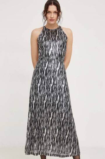 Платье Answear Lab цвет серебрянный maxi прямая Платье Answear Lab цвет серебрянный maxi прямая