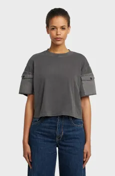 Женская темно-серая футболка Washed Серый S G-Star RAW D27193,C756