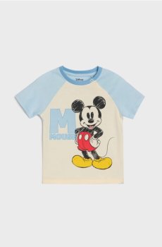Бавовняна футболка з принтом Mickey Mouse - кремовий