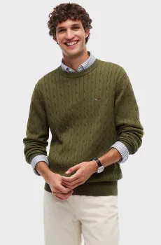 Мужской зеленый джемпер CLASSIC Зеленый M Tommy Hilfiger MW0MW33132