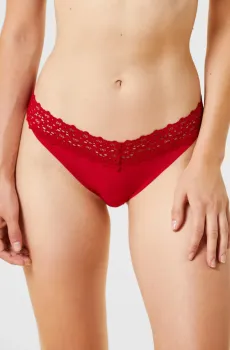 Женские красные трусики-танга WISH Красный M Etam 6524353