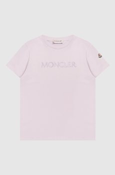 Детская фиолетовая футболка с вышивкой логотипа