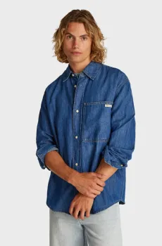 Мужская синяя джинсовая рубашка REGULAR Синий L Calvin Klein Jeans J30J327509