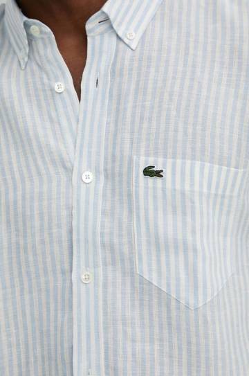 Льняная рубашка Lacoste regular воротник button-down Льняная рубашка Lacoste regular воротник button-down