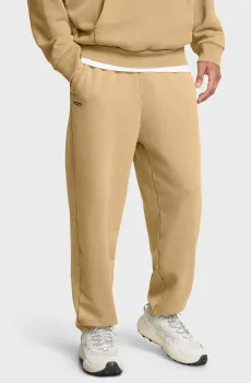 Мужские бежевые спортивные брюки UA Icon HWT Flc Wash OS Pant Бежевый XL Under Armour 1386554-263