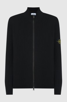 Черный кардиган с логотип патч