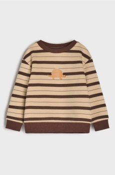 Утеплений світшот з круглим вирізом - нюдовий