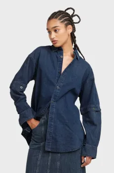 Женская темно-синяя джинсовая рубашка Modular Синий S G-Star RAW D25358,D252