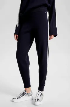 Женские темно-синие шерстяные джоггеры POINTELLE STRIPE JOGGER Синий S Tommy Hilfiger WW0WW39924