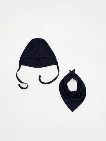 Reserved - BABIES` CAP & SCARF - темно-сірий - 004BY-90X Reserved - BABIES` CAP & SCARF - темно-сірий - 004BY-90X