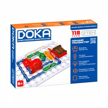 Електронний конструктор Doka Перший транзистор 118 схем (D70701) Електронний конструктор Doka Перший транзистор 118 схем (D70701)