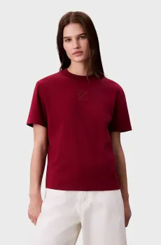 Женская бордовая футболка EMBLEM MOCK Бордовый L Calvin Klein LV044D202G