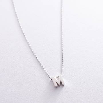 Серебряное колье с буквой "М" 18985М Серебряное колье с буквой "М" 18985М