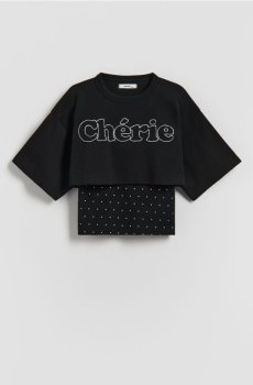 Reserved - Блузка з топом - чорний - 019HU-99X