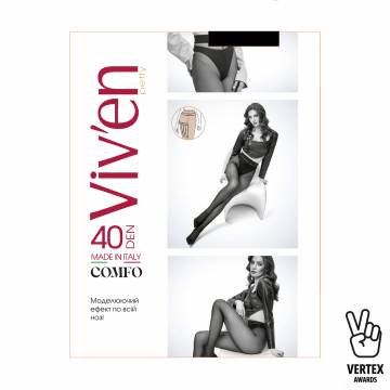 Колготки женские Viven petty Comfo, 40 DEN, черный, размер 4 Колготки женские Viven petty Comfo, 40 DEN, черный, размер 4