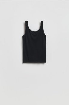 Reserved - Гладкий топ з віскози - чорний - 319HT-99X
