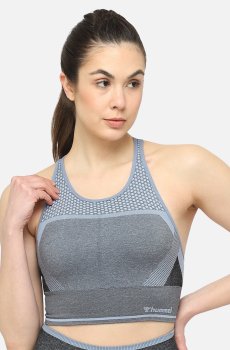 hummel Black Printed Bralette Crop Top