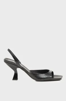 Женские черные кожаные босоножки AMBER Черный 38 Diesel Y03763 P8660