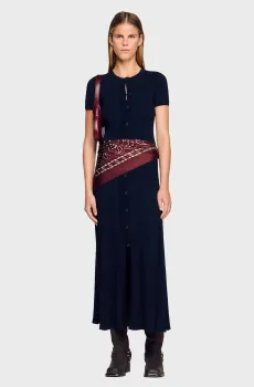 Женское темно-синее платье Синий 36 Sandro SFPRO04441_Navy Blue