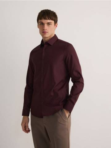Reserved - Сорочка slim fit із високим вмістом бавовни - червоне дерево - 027CZ-93X Reserved - Сорочка slim fit із високим вмістом бавовни - червоне дерево - 027CZ-93X