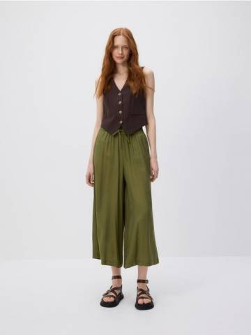 Reserved - Штани з додаванням віскози - світло-оливковий - 1040P-81X