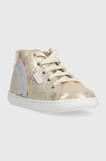 Детские кожаные кроссовки Shoo Pom цвет золотой