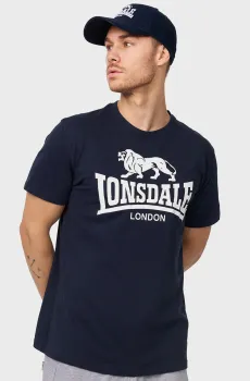 Мужская темно-синяя футболка LOGO - Mens t-shirt Regular Fit Синий S Lonsdale 119083