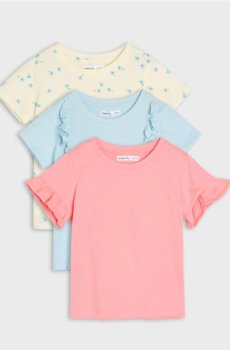 Бавовняні футболки 3 pack - кремовий
