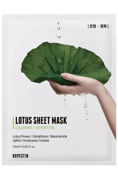Тканевая успокаивающая маска для лица Rovectin Calming Lotus Sheet Mask с экстрактом лотоса, 25 мл