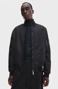 Мужской черный бомбер SATEEN HERO Черный S Calvin Klein K10K109907