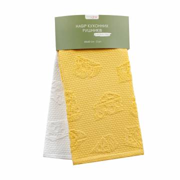 Набор кухонных полотенец Home Line Жаккард, сыр, махровые, 40*60 см, 2 шт (175799) Набор кухонных полотенец Home Line Жаккард, сыр, махровые, 40*60 см, 2 шт (175799)