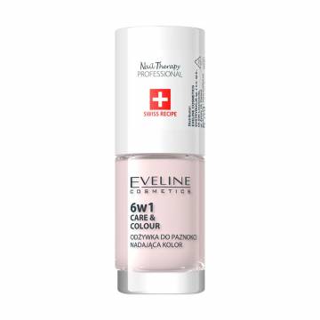 Лак-кондиционер для ногтей 6 в 1 Eveline Cosmetics Nail Therapy Professional Care & Colour Nail Conditioner, French, 5 мл Лак-кондиционер для ногтей 6 в 1 Eveline Cosmetics Nail Therapy Professional Care & Colour Nail Conditioner, French, 5 мл
