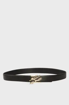 Женский черный кожаный ремень K AUTOGRAPH MD BELT H3 Черный 85 Karl Lagerfeld 245W3104