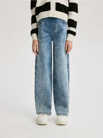 Reserved - Еластичні джинси wide leg - синій - 804FF-50J