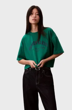 Женская зеленая футболка CROPPED Зеленый XS Calvin Klein Jeans LV047F813G