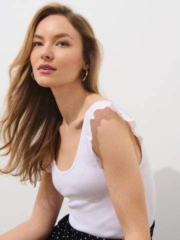 Mohito - Блузка з декоративними рукавами - білий - L