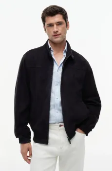 Мужская темно-синяя замшевая куртка ESSENTIAL Синий L Tommy Hilfiger MW0MW42691